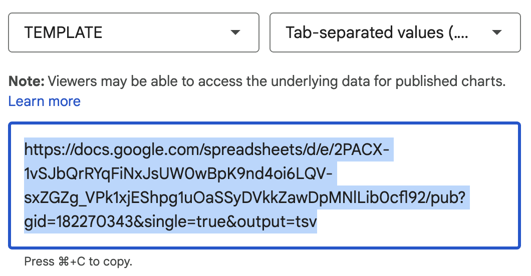 Screenshot showing how to copy the link